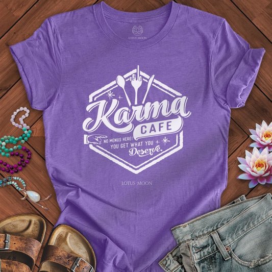Karma Cafe Tee Heather Team Purple