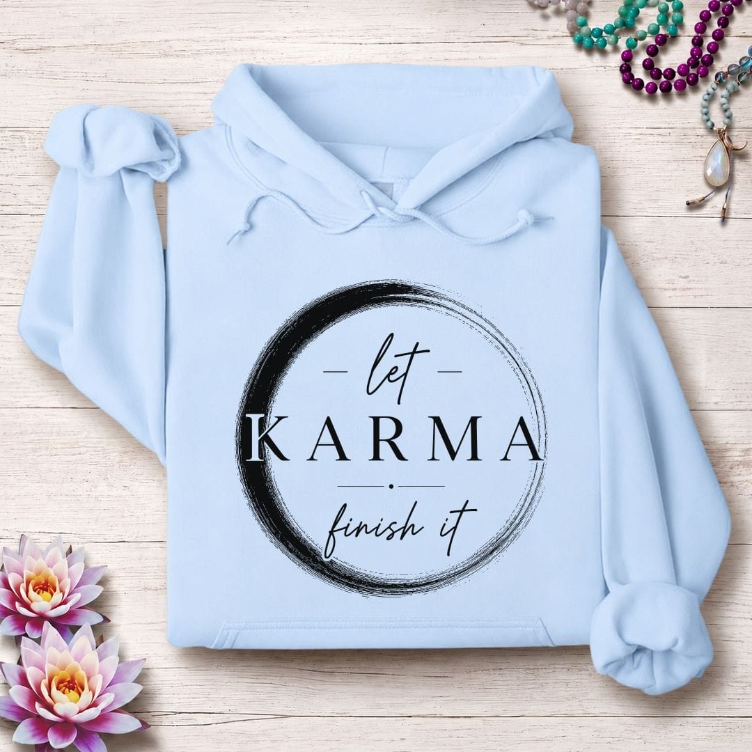 Printify Hoodie Karma Enso Hoodie Light Blue / S