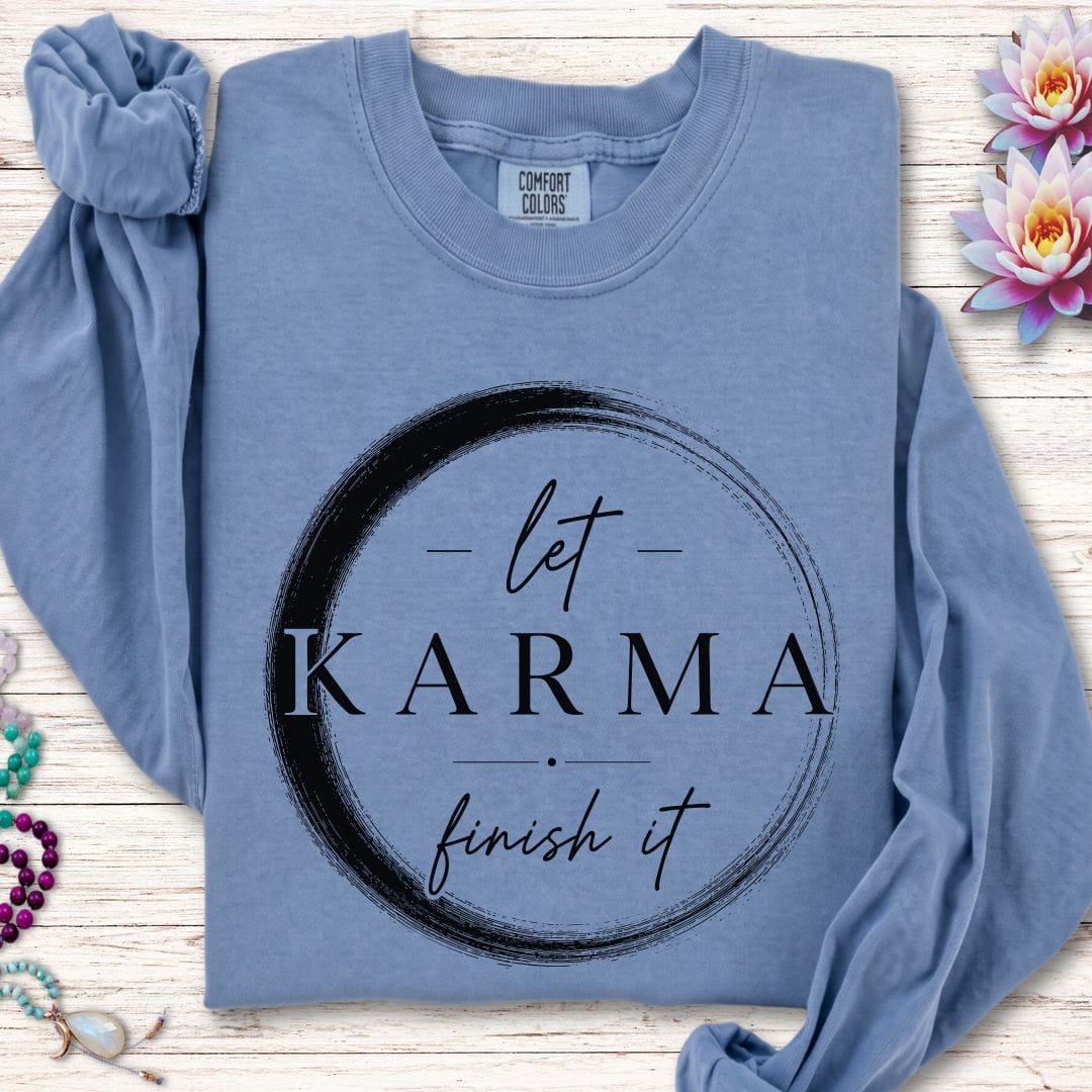 Printify Long-sleeve Karma Enso Long Sleeve Tee Blue Jean / S