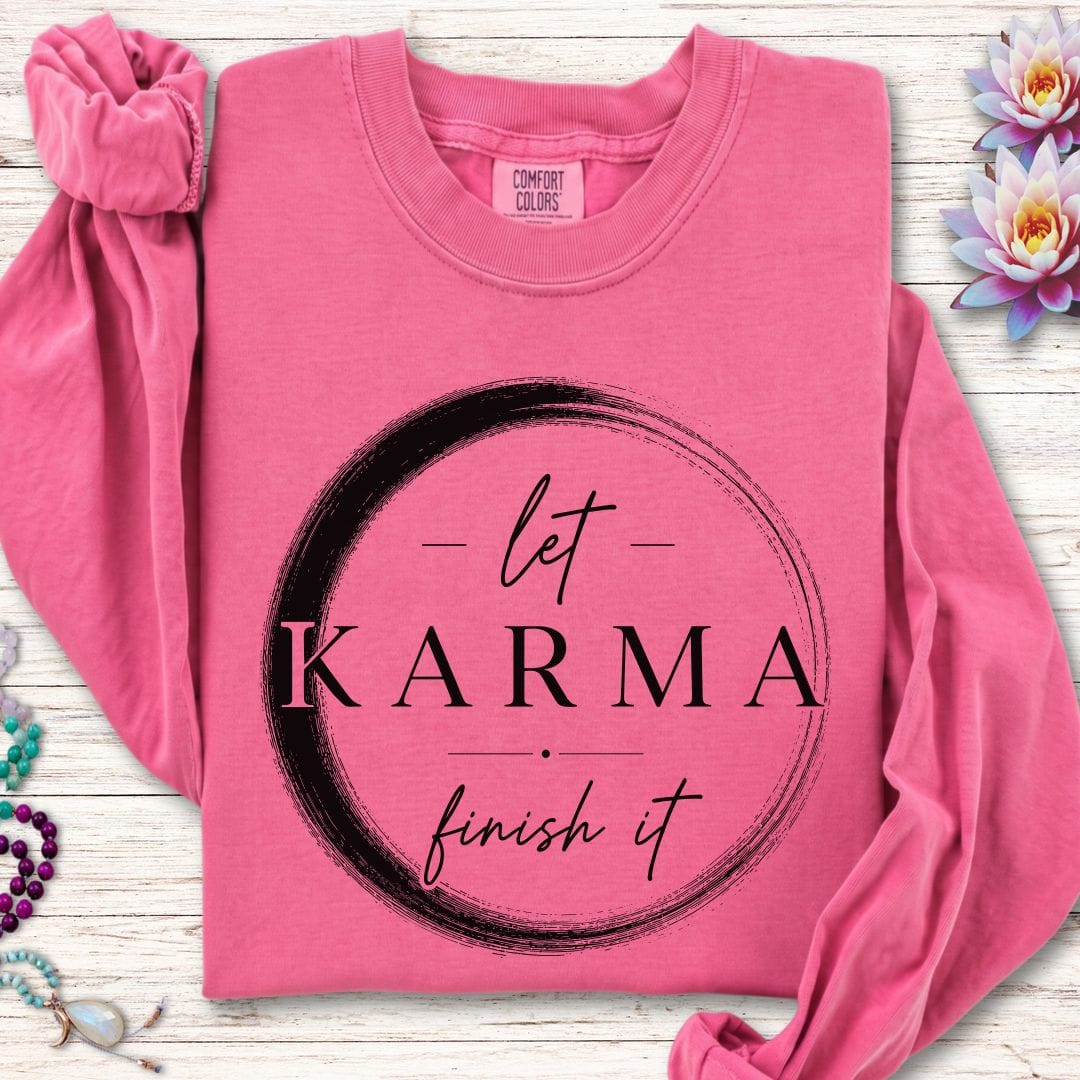 Printify Long-sleeve Karma Enso Long Sleeve Tee Crunchberry / S