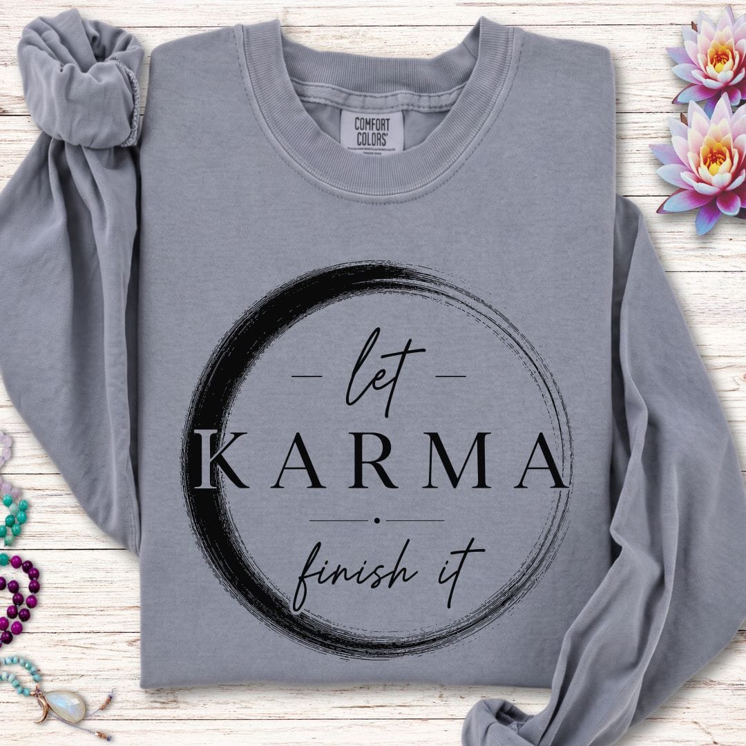 Printify Long-sleeve Karma Enso Long Sleeve Tee Granite / S