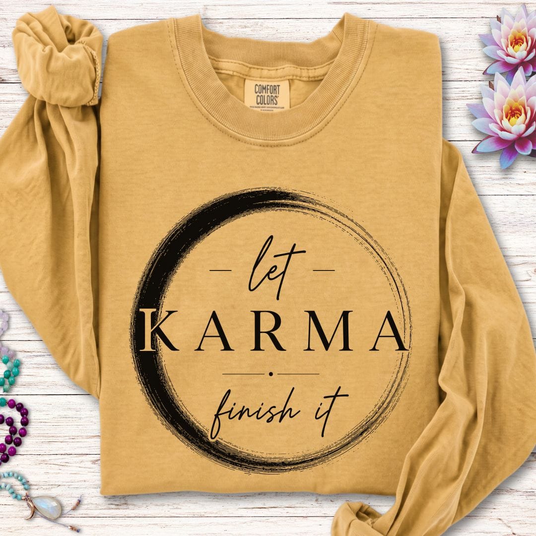 Printify Long-sleeve Karma Enso Long Sleeve Tee Mustard / S