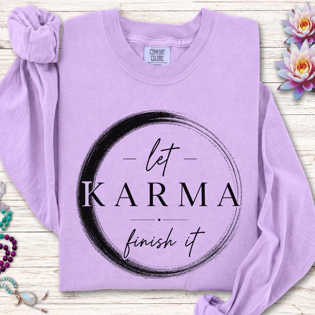 Printify Long-sleeve Karma Enso Long Sleeve Tee Orchid / S