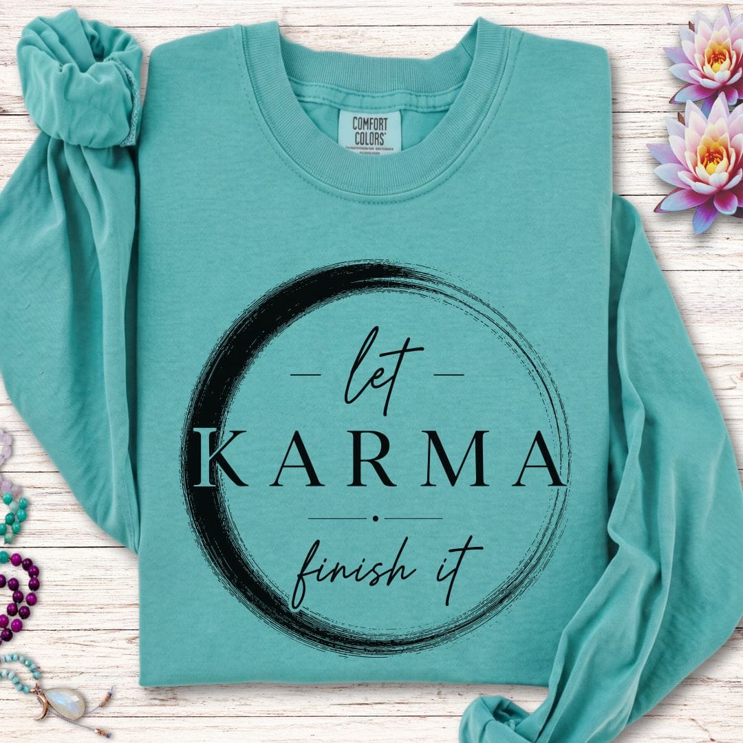 Printify Long-sleeve Karma Enso Long Sleeve Tee Seafoam / S
