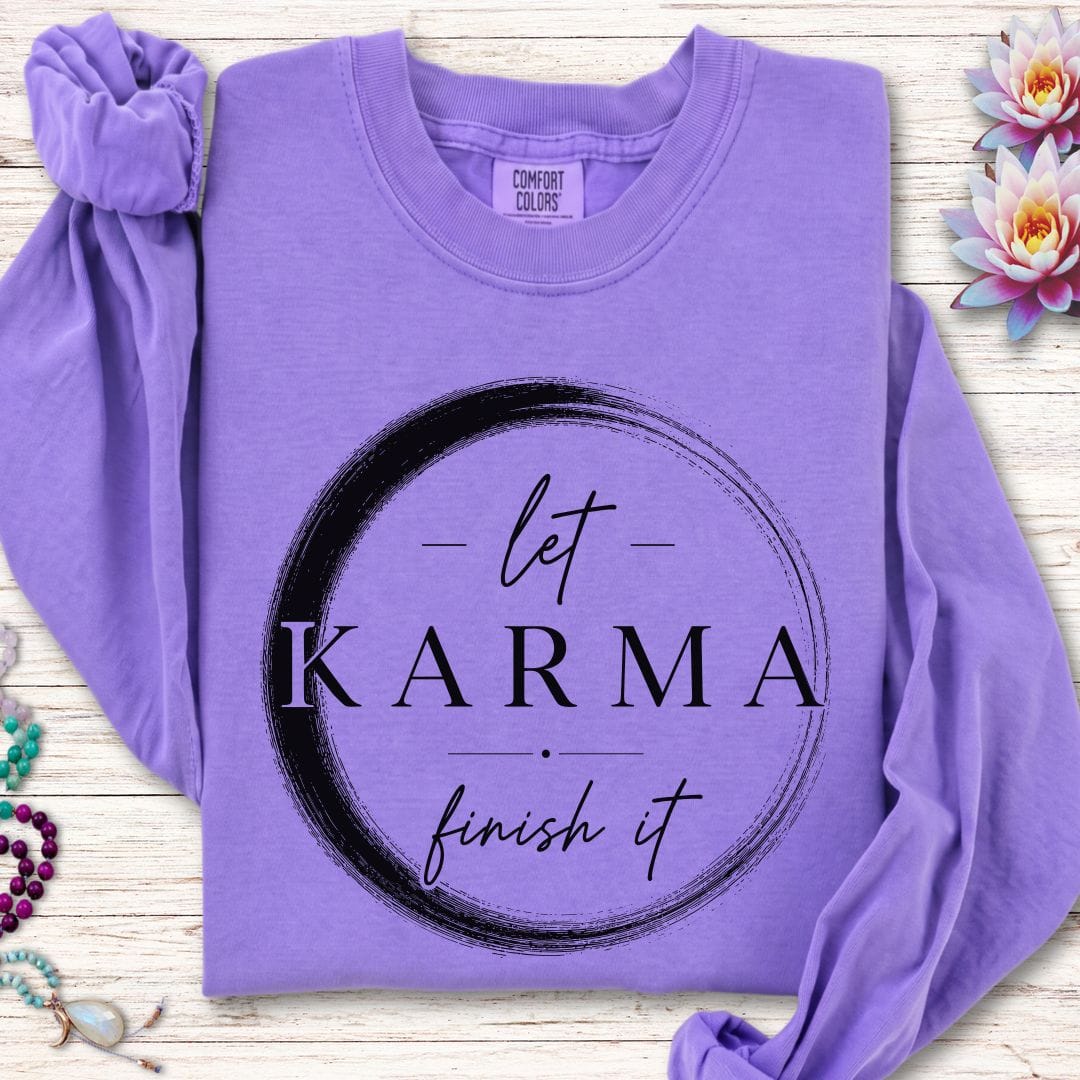 Printify Long-sleeve Karma Enso Long Sleeve Tee Violet / S