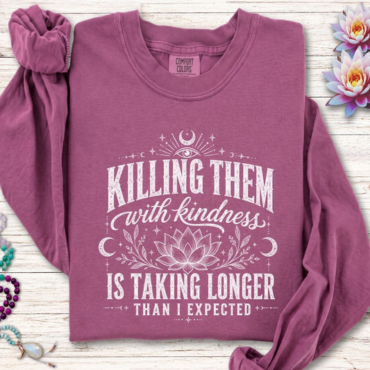 Killing With Kindness Long Sleeve Tee Berry