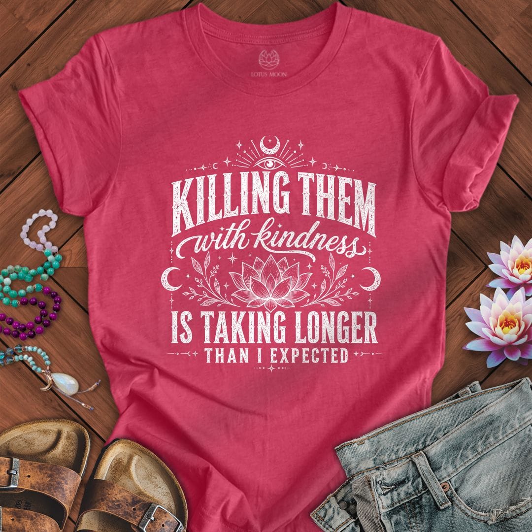 Printify T-Shirt Killing With Kindness Tee Heather Raspberry / S