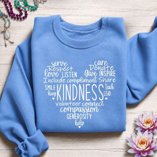 Kindness Heart Sweatshirt Carolina Blue