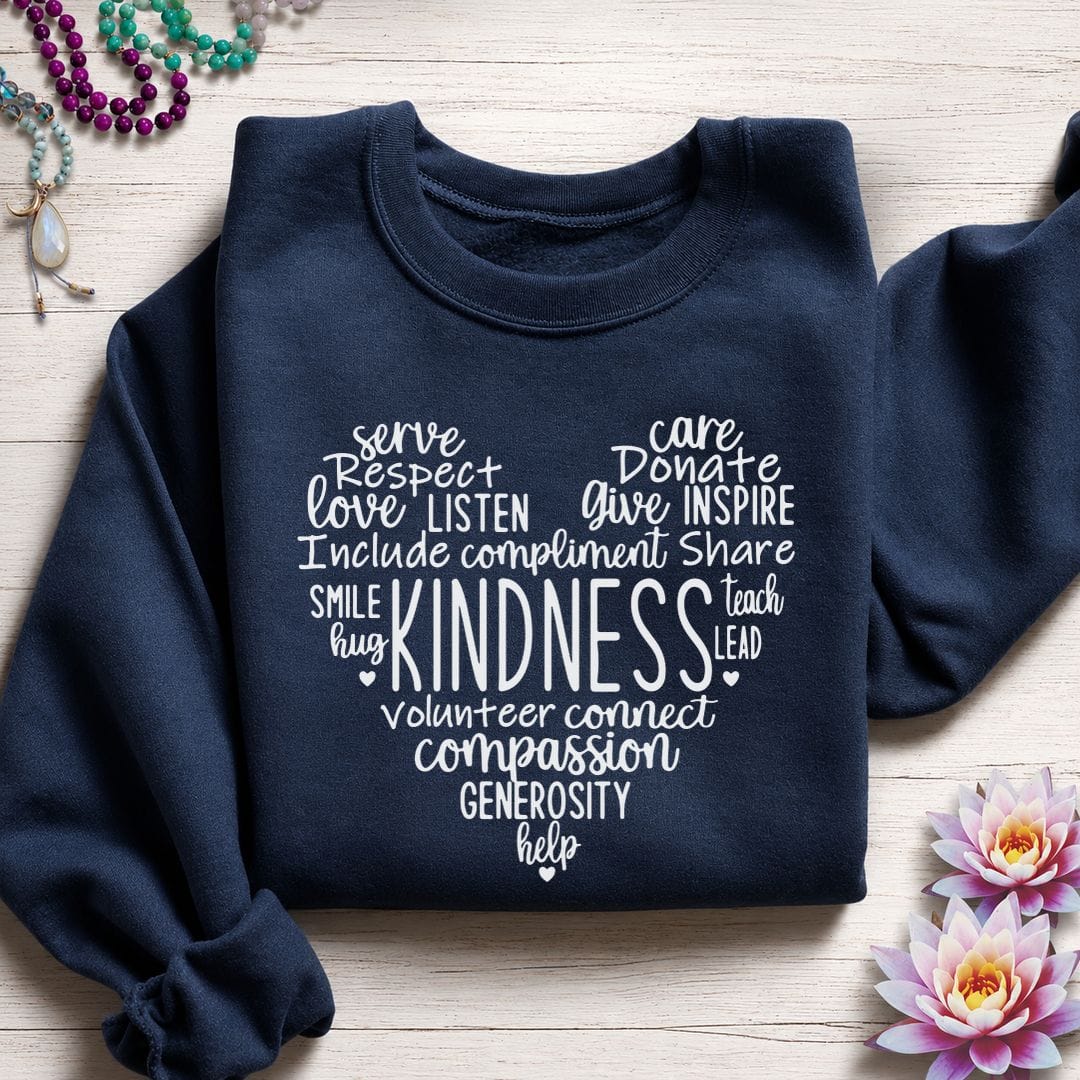 Printify Sweatshirt Kindness Heart Sweatshirt S / Navy
