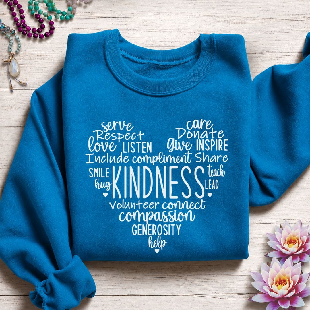 Printify Sweatshirt Kindness Heart Sweatshirt S / Sapphire