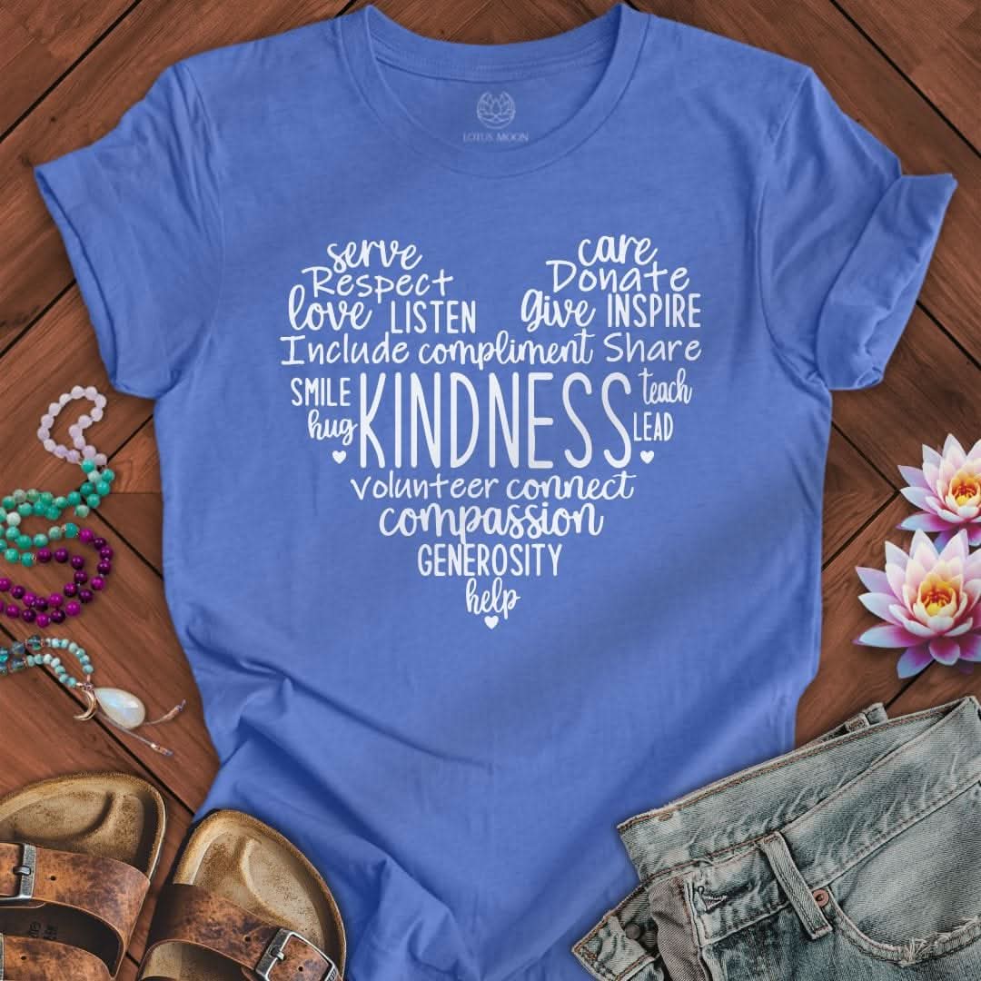 Kindness Heart Tee Heather Columbia Blue
