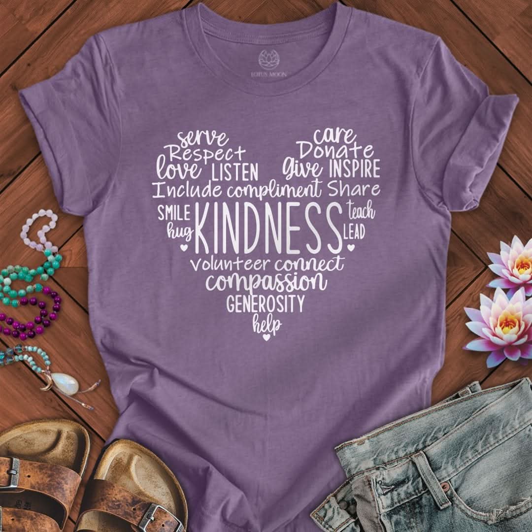 Kindness Heart Tee Heather Purple