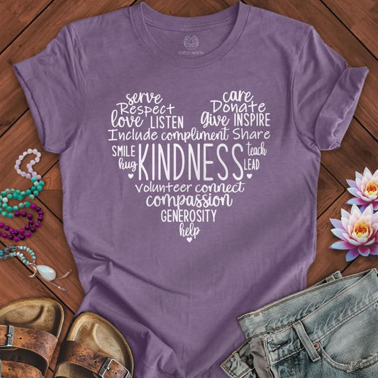 Kindness Heart Tee Heather Purple