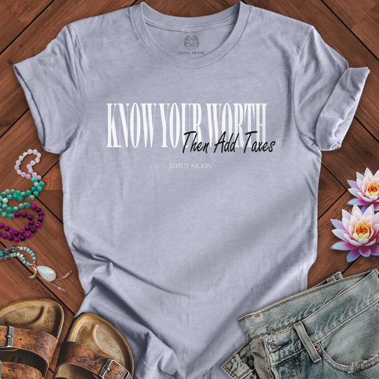 Know Your Worth Tee Heather Blue