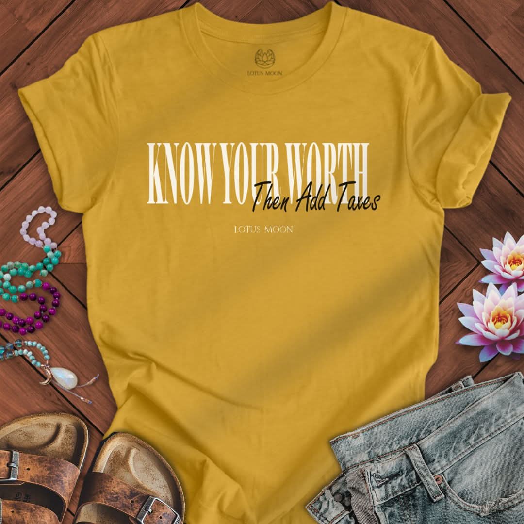 Know Your Worth Tee Heather Mustard