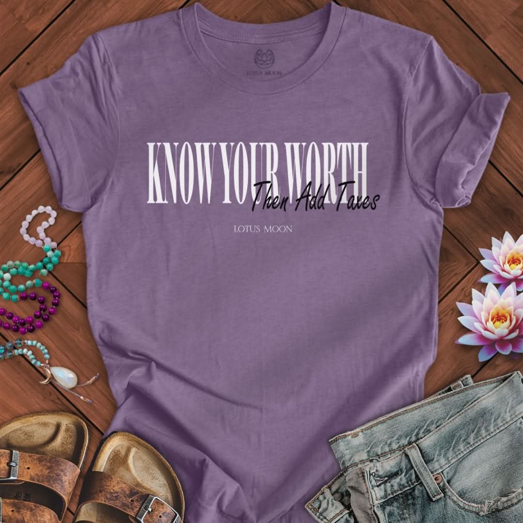 Know Your Worth Tee Heather Purple