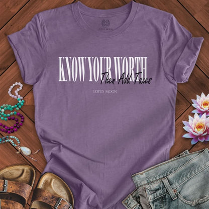 Know Your Worth Tee Heather Purple