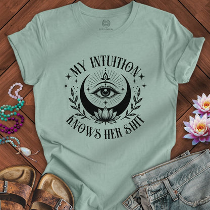 Printify T-Shirt Knows Her Shit Tee Dusty Blue / S