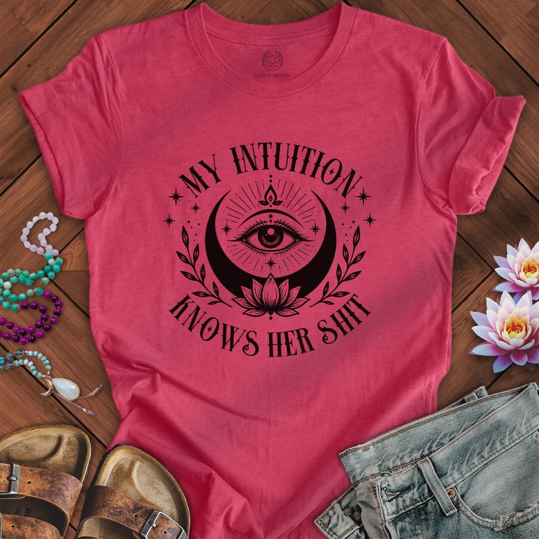 Printify T-Shirt Knows Her Shit Tee Heather Raspberry / S