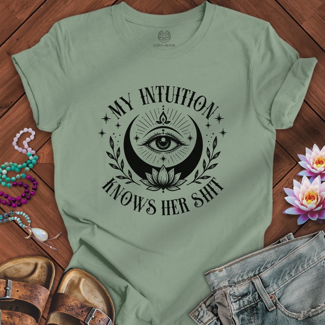 Printify T-Shirt Knows Her Shit Tee Sage / S