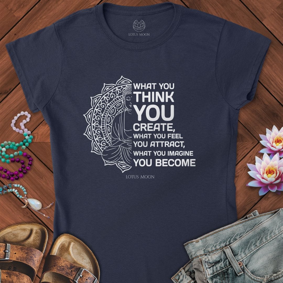 Law of Attraction Fitted Tee Navy