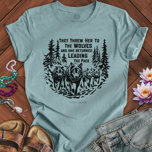 Leading The Pack Tee Heather Blue Lagoon