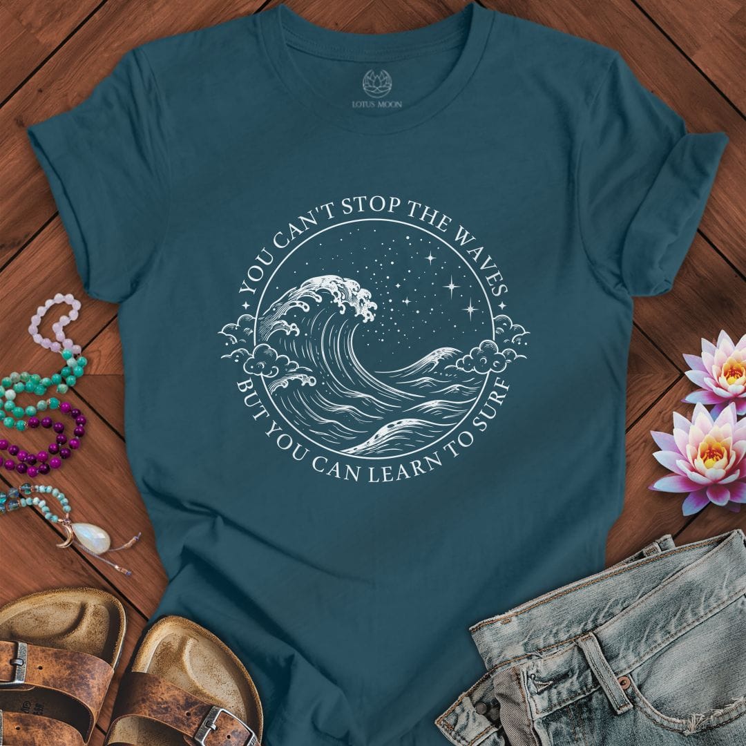 Printify T-Shirt Learn To Surf Tee Deep Teal / S