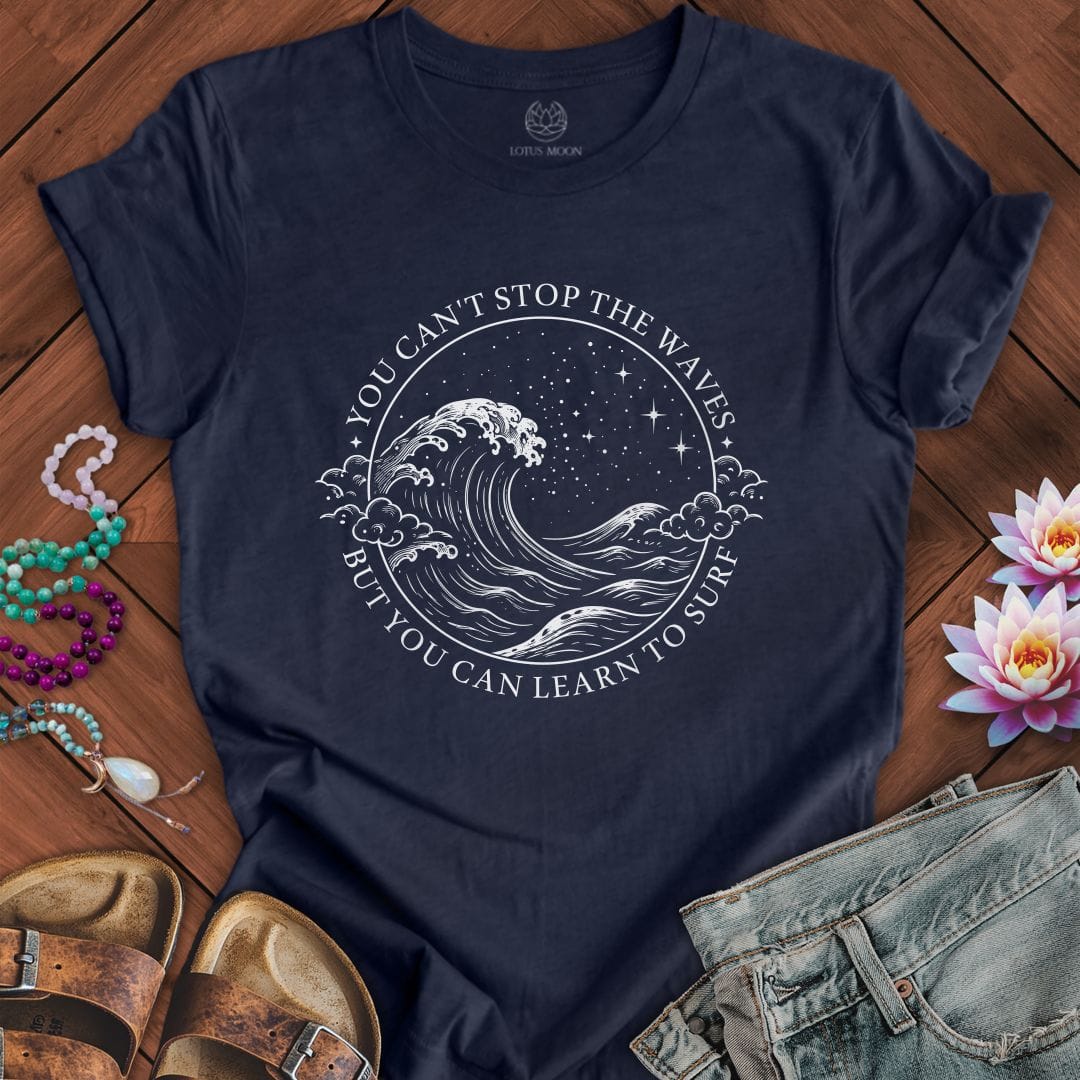 Printify T-Shirt Learn To Surf Tee Heather Midnight Navy / S