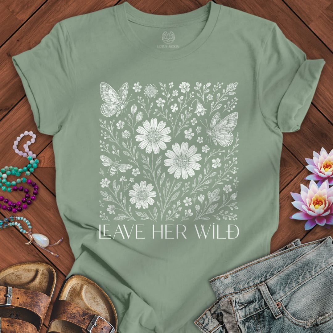 Leave Her Wild Graphic Tee Sage