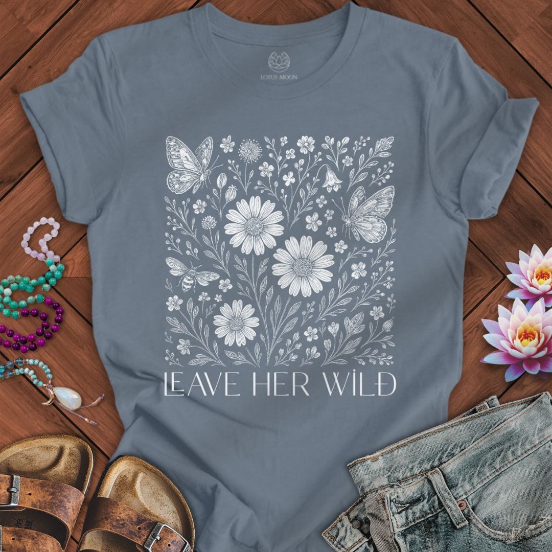Leave Her Wild Graphic Tee Steel Blue