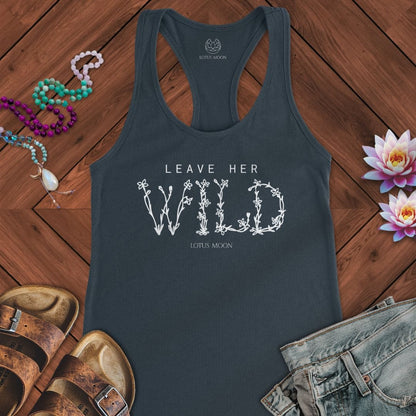 Leave Her Wild Tank Solid Indigo