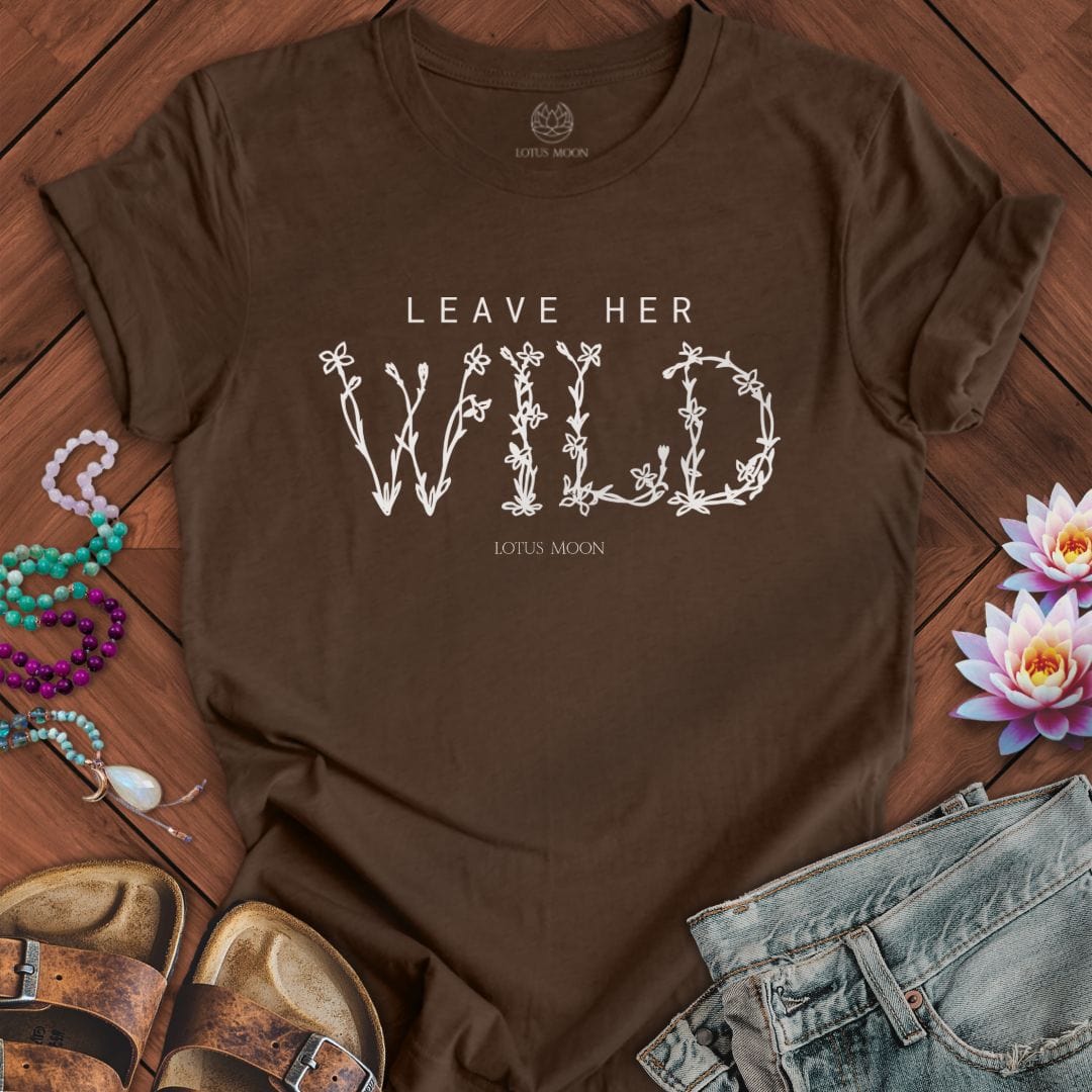 Leave Her Wild Tee Heather Brown