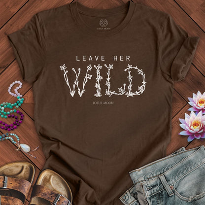 Leave Her Wild Tee Heather Brown