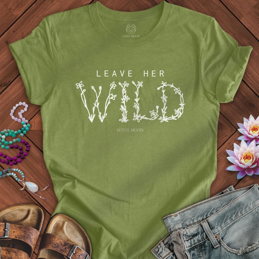 Leave Her Wild Tee Heather Green