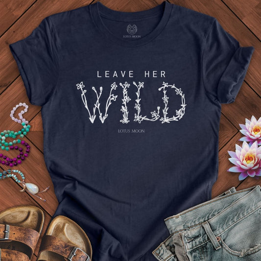 Leave Her Wild Tee Heather Midnight Navy