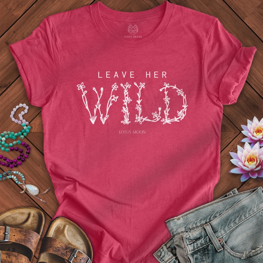 Leave Her Wild Tee Heather Raspberry
