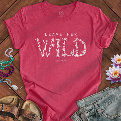 Leave Her Wild Tee Heather Raspberry