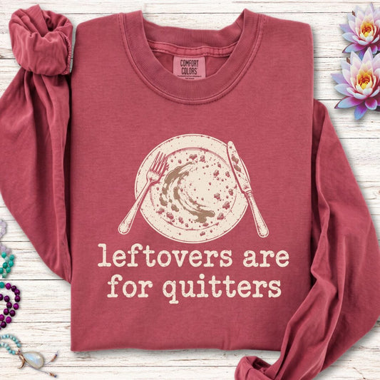 Leftovers For Quitters Long Sleeve Tee Crimson