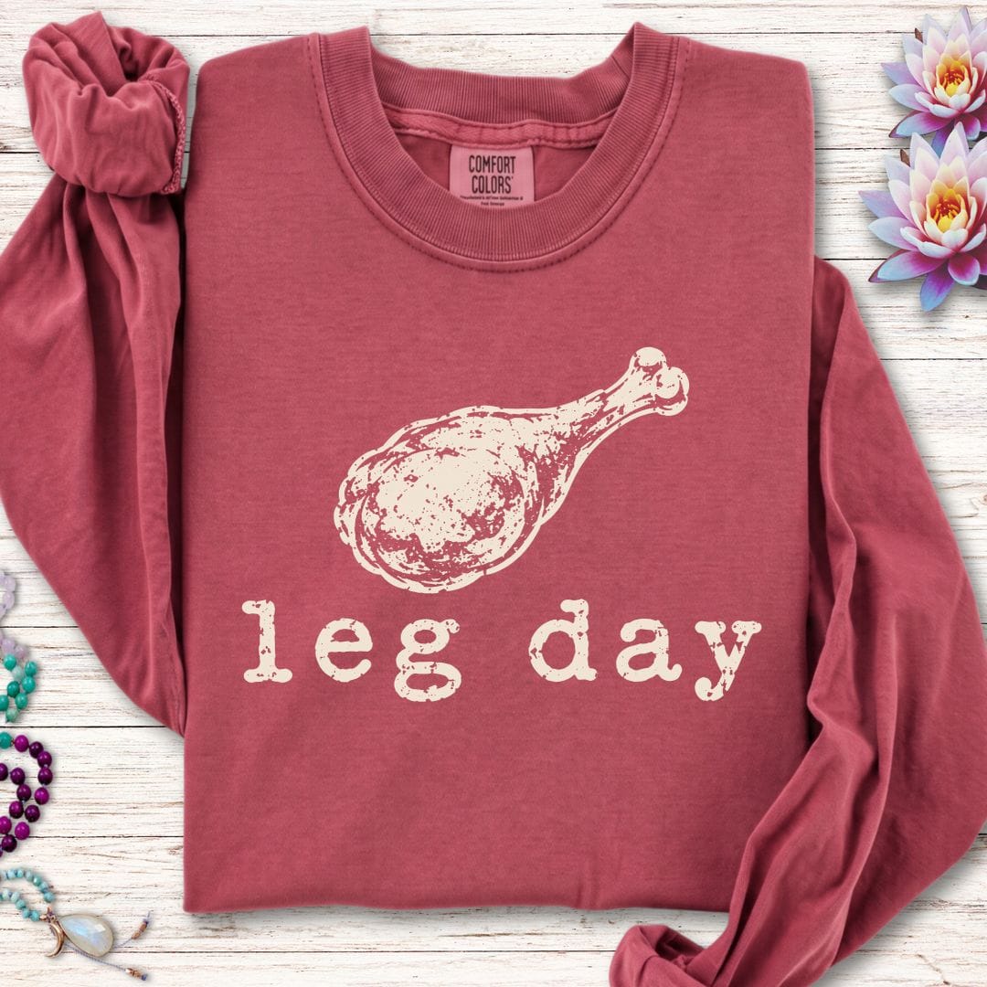 Printify Long-sleeve Leg Day Long Sleeve Tee Crimson / S