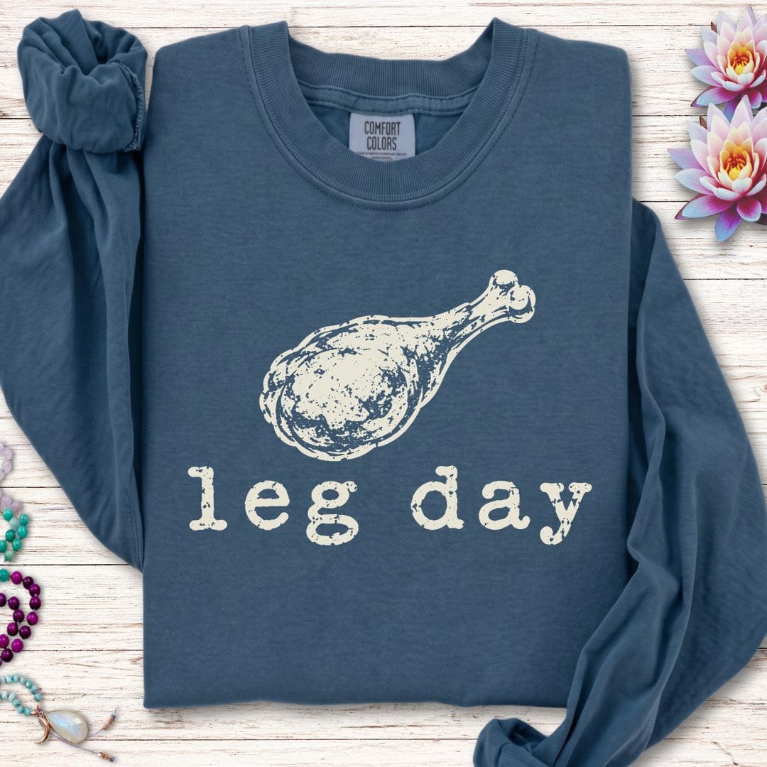 Printify Long-sleeve Leg Day Long Sleeve Tee Midnight / S