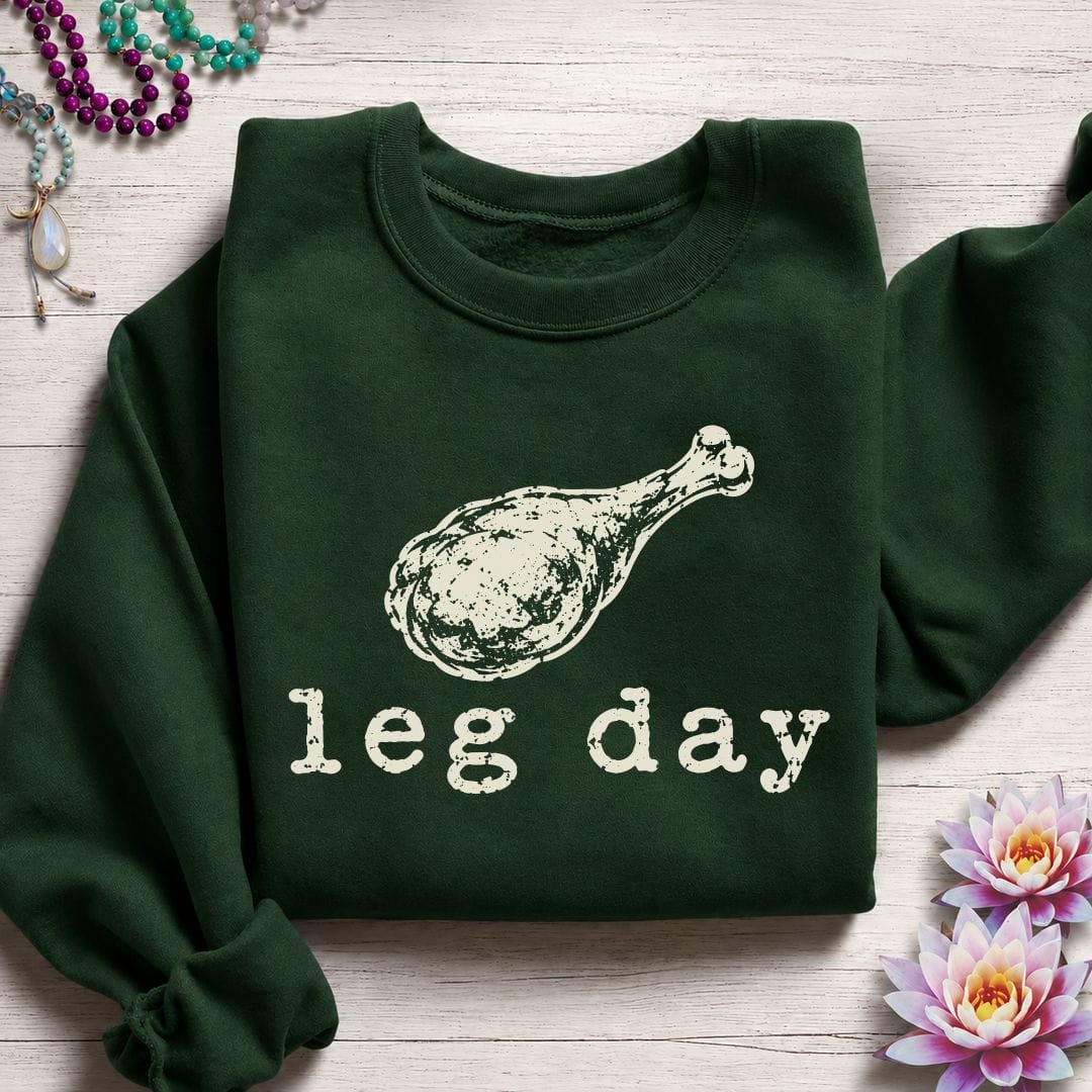 Printify Sweatshirt Leg Day Sweatshirt Forest Green / S