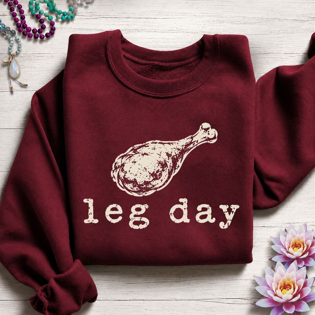 Printify Sweatshirt Leg Day Sweatshirt Garnet / S