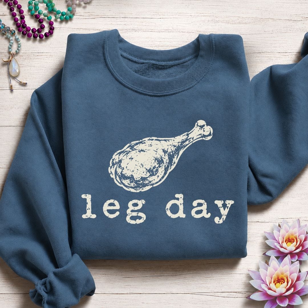 Printify Sweatshirt Leg Day Sweatshirt Indigo Blue / S