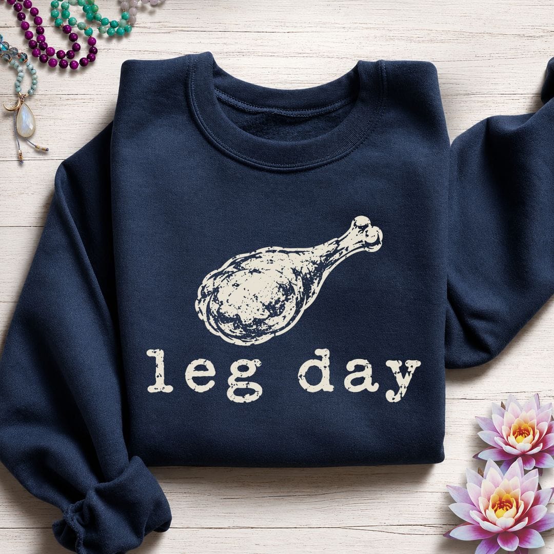 Printify Sweatshirt Leg Day Sweatshirt Navy / S