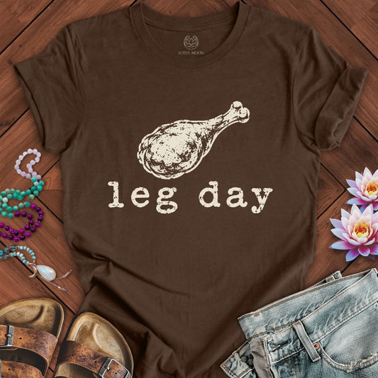 Leg Day Tee Heather Brown