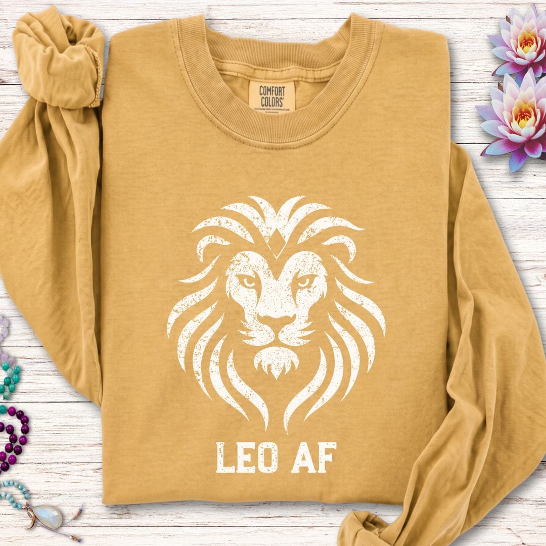 Leo AF Long Sleeve Tee Mustard