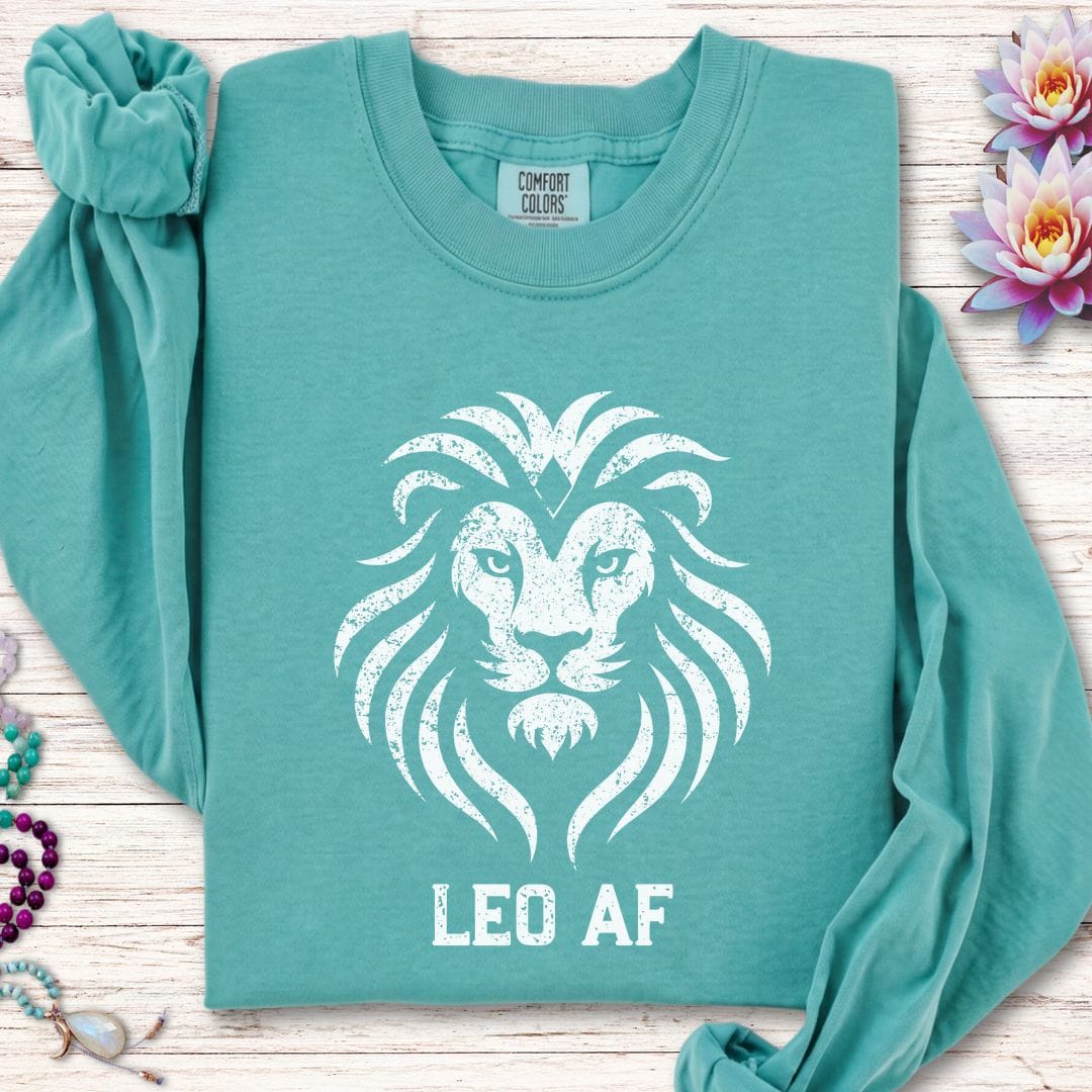 Leo AF Long Sleeve Tee Seafoam