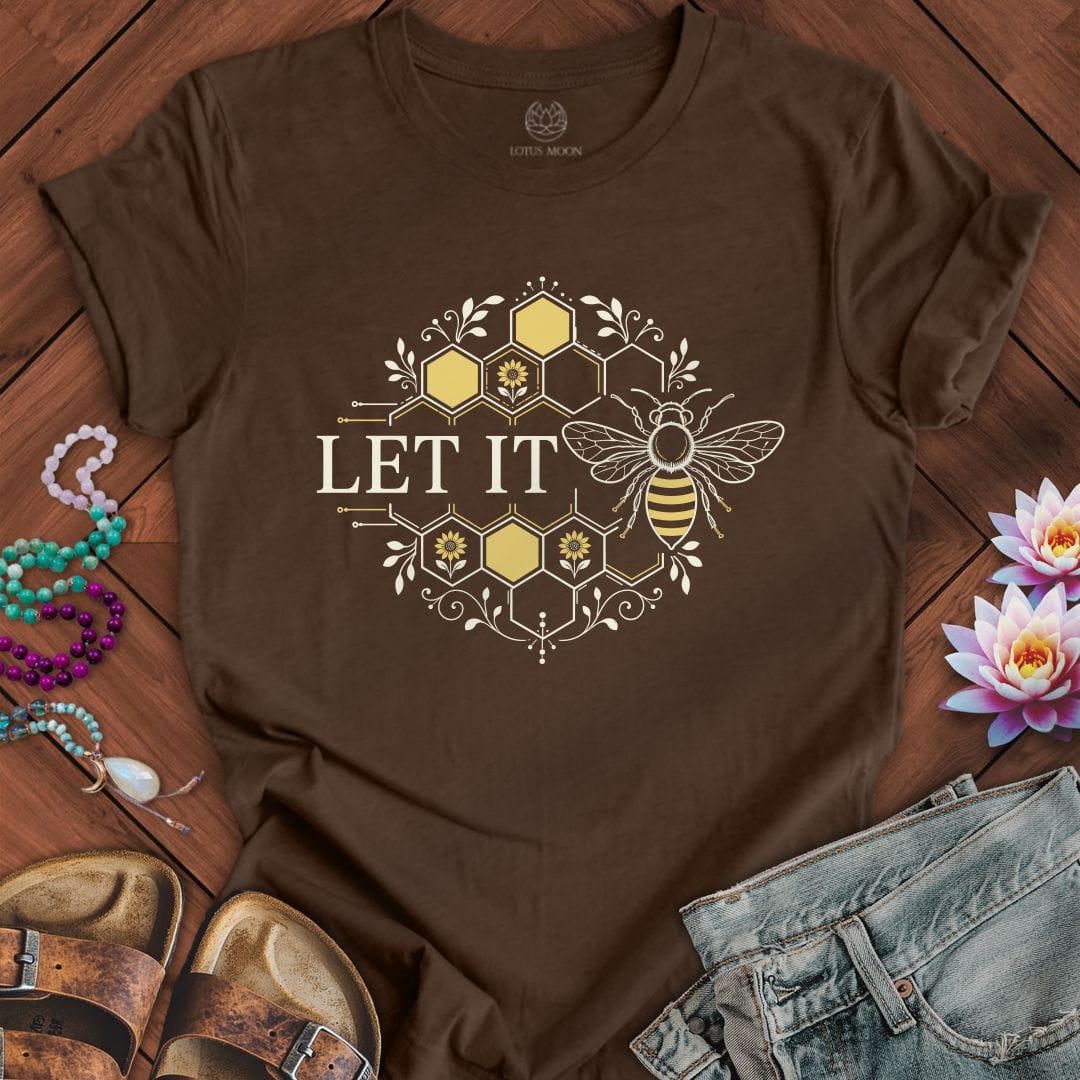 Let It Bee Honeycomb Tee Heather Brown