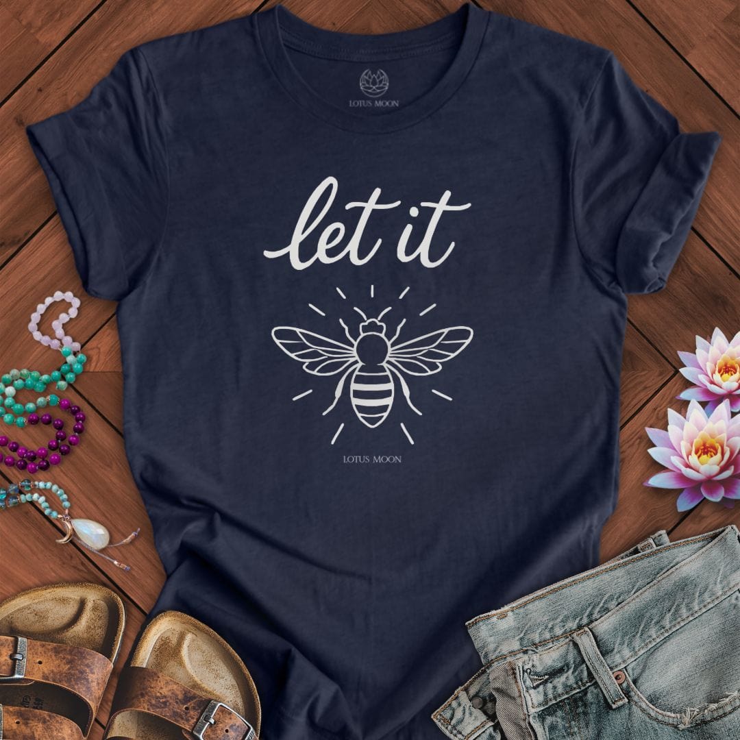 Let It Bee Tee Heather Midnight Navy