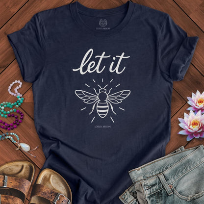 Let It Bee Tee Heather Midnight Navy